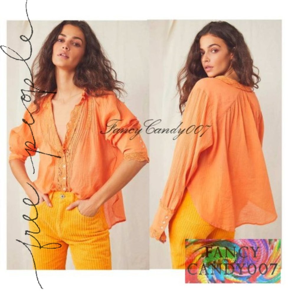 Free People Clemence Buttondown - Super Tropical Size XL - Picture 9 of 17